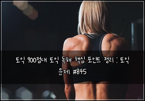 토익 900점대 토익 독해 핵심 포인트 정리 : 토익 문제 #845