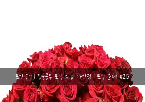 토익 단기 집중공부 토익 취업 가산점 : 토익 문제 #215