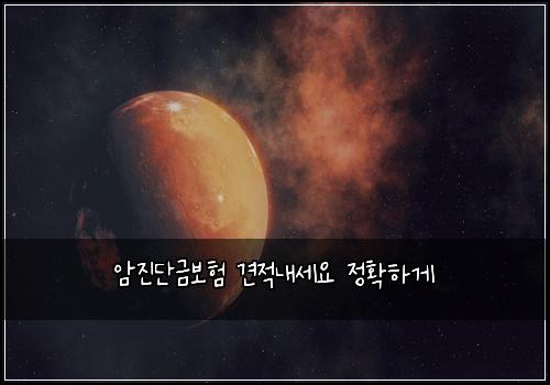 암진단금보험 견적내세요  정확하게