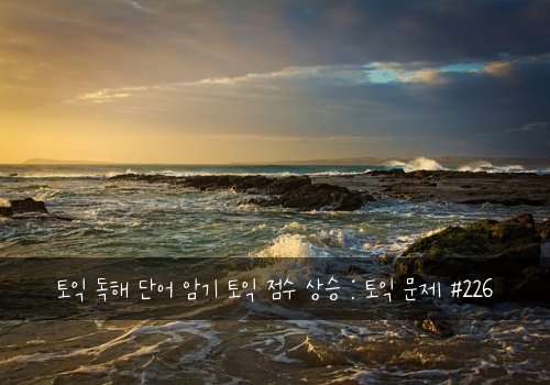 토익 독해 단어 암기 토익 점수 상승 : 토익 문제 #226