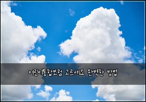 ์ด๋ฆฐ์ดํตํฉ๋ณดํ ๊ณ ๋ฅด์ธ์ ์๋ฒฝํ ๋ฐฉ๋ฒ