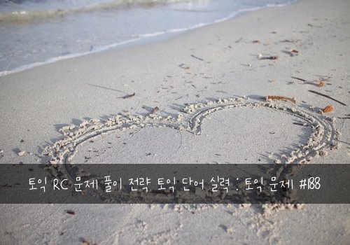 토익 RC 문제 풀이 전략 토익 단어 실력 : 토익 문제 #188