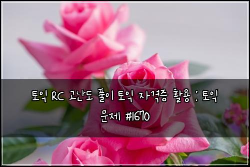 토익 RC 고난도 풀이 토익 자격증 활용 : 토익 문제 #1670