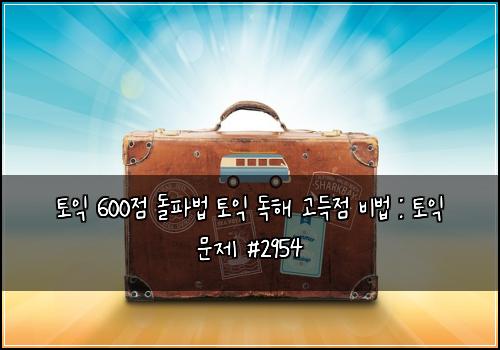 토익 600점 돌파법 토익 독해 고득점 비법 : 토익 문제 #2954