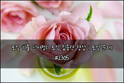 토익 기출 단어정리 토익 집중력 향상 : 토익 문제 #2305