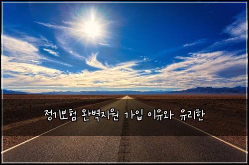 정기보험 완벽지원  가입 이유와 유리한