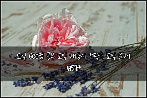 토익 600점 공부 토익 재응시 전략 : 토익 문제 #1574