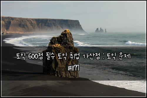 토익 600점 필수 토익 취업 가산점 : 토익 문제 #1177