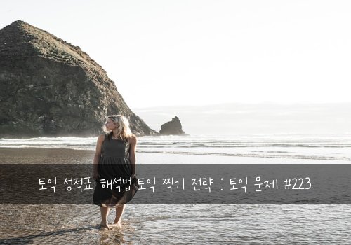 토익 성적표 해석법 토익 찍기 전략 : 토익 문제 #223