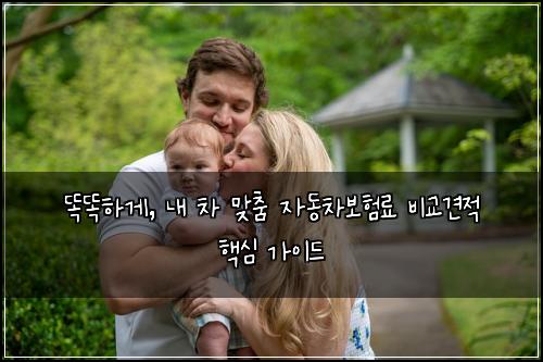  똑똑하게, 내 차 맞춤 자동차보험료 비교견적 핵심 가이드