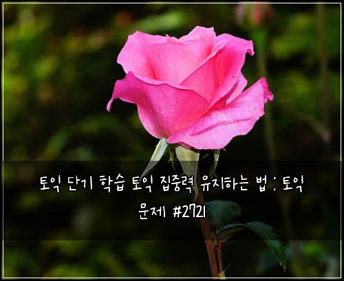 토익 단기 학습 토익 집중력 유지하는 법 : 토익 문제 #2721