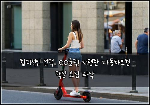  합리적인 선택, OO클릭! 저렴한 자동차보험 핵심 요점 파악