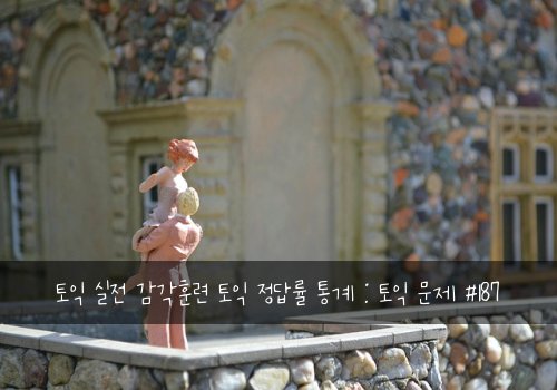 토익 실전 감각훈련 토익 정답률 통계 : 토익 문제 #187