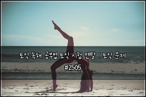토익 독해 공부법 토익 시험 멘탈 : 토익 문제 #2505