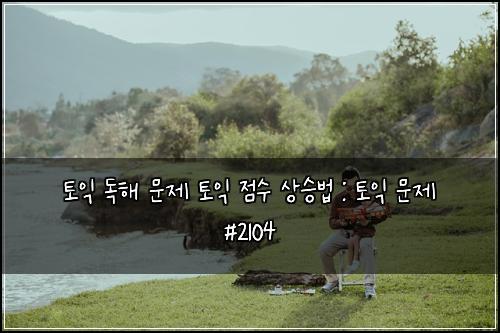 토익 독해 문제 토익 점수 상승법 : 토익 문제 #2104