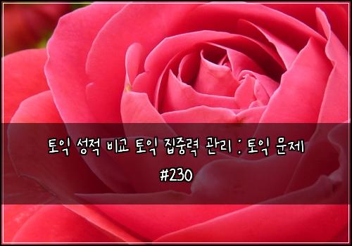 토익 성적 비교 토익 집중력 관리 : 토익 문제 #230