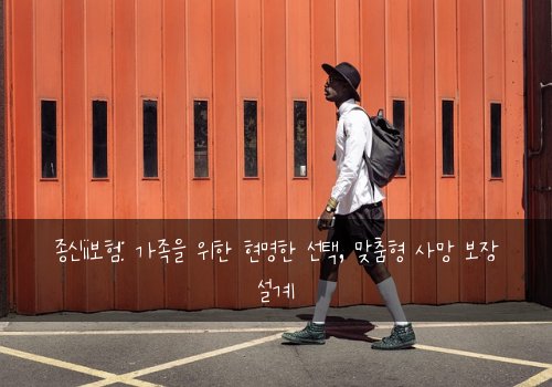종신ii보험: 가족을 위한 현명한 선택, 맞춤형 사망 보장 설계