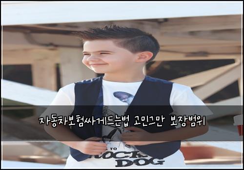 자동차보험싸게드는법 고민그만 보장범위