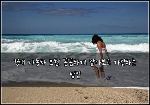 경매 자동차 보험: 꼼꼼하게 알아보고 가입하는 방법