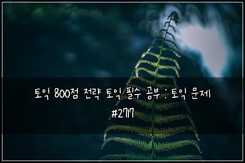 토익 800점 전략 토익 필수 공부 : 토익 문제 #2717