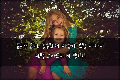 놓치면 손해, 동부화재 자동차 보험 다자녀 혜택 스마트하게 챙기기