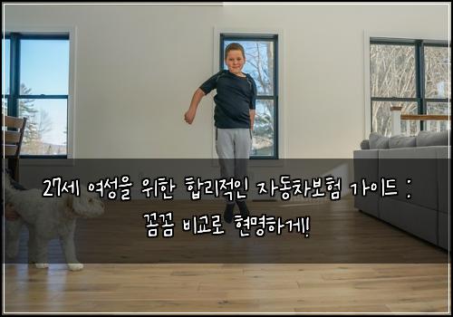 27세 여성을 위한 합리적인 자동차보험 가이드 : 꼼꼼 비교로 현명하게!