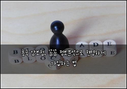 흥국 암보험, 꼼꼼 정보분석으로 현명하게 가입하는 법