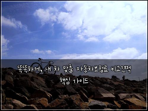  똑똑하게, 내 차 맞춤 자동차보험료 비교견적 핵심 가이드