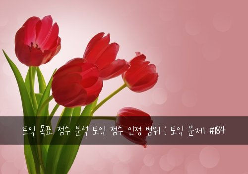 토익 목표 점수 분석 토익 점수 인정 범위 : 토익 문제 #184