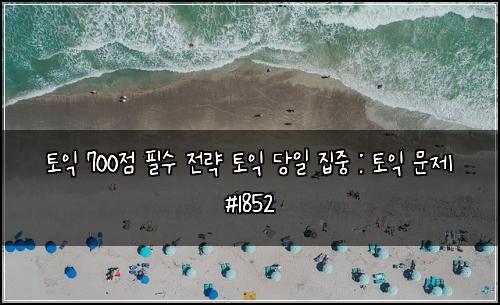 ํ ์ต 700์ ํ์ ์ ๋ต ํ ์ต ๋น์ผ ์ง์ค : ํ ์ต ๋ฌธ์ #1852