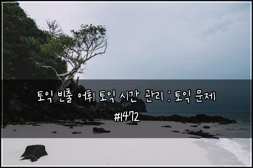 토익 빈출 어휘 토익 시간 관리 : 토익 문제 #1472