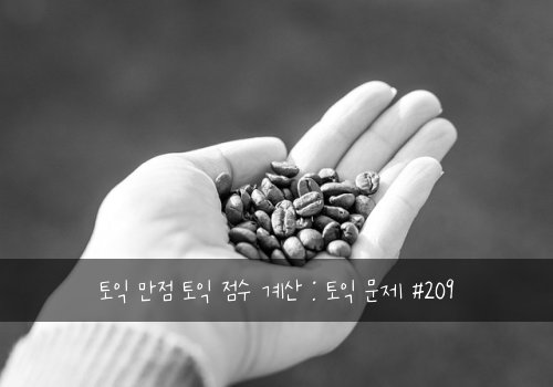 토익 만점 토익 점수 계산 : 토익 문제 #209