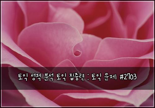 토익 성적 분석 토익 집중력 : 토익 문제 #2703