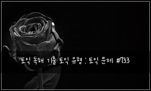 토익 독해 기출 토익 유형 : 토익 문제 #733