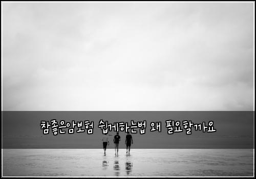 참좋은암보험 쉽게하는법  왜 필요할까요