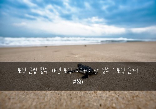 토익 문법 필수 개념 토익 피해야 할 실수 : 토익 문제 #180