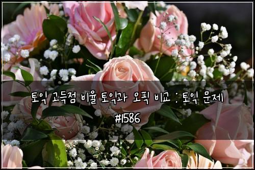 토익 고득점 비율 토익과 오픽 비교 : 토익 문제 #1586