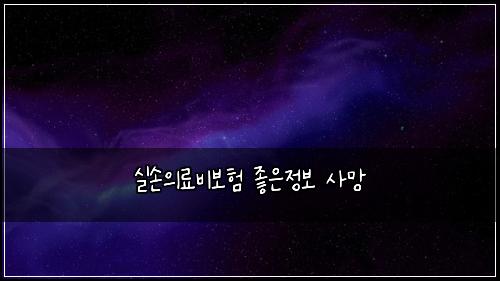 ์ค์์๋ฃ๋น๋ณดํ ์ข์์ ๋ณด ์ฌ๋ง