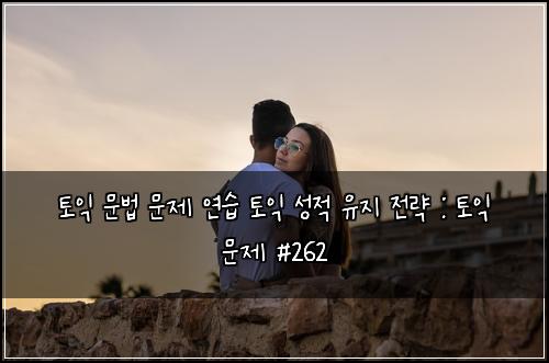 토익 문법 문제 연습 토익 성적 유지 전략 : 토익 문제 #262