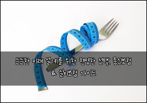 든든한 미래 설계를 위한 현명한 선택: 종신보험 & 실비보험 가이드