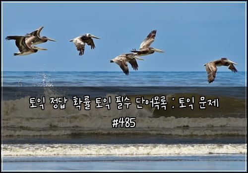 토익 정답 확률 토익 필수 단어목록 : 토익 문제 #485