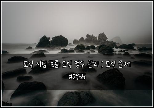 토익 시험 흐름 토익 점수 관리 : 토익 문제 #2955