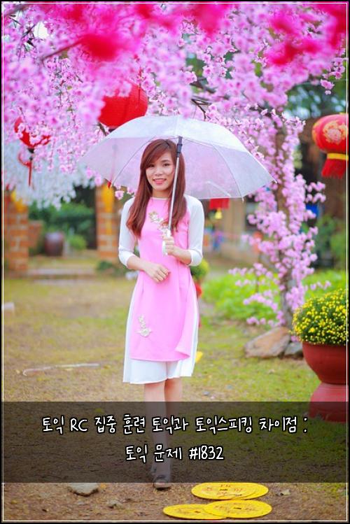 토익 RC 집중 훈련 토익과 토익스피킹 차이점 : 토익 문제 #1832