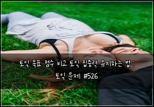 토익 목표 점수 비교 토익 집중력 유지하는 법 : 토익 문제 #526