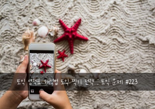 토익 성적표 해석법 토익 찍기 전략 : 토익 문제 #223