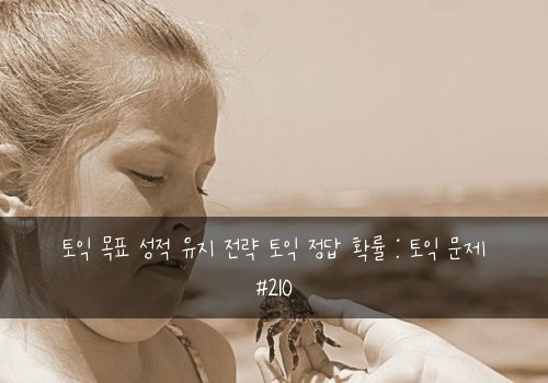 토익 목표 성적 유지 전략 토익 정답 확률 : 토익 문제 #210