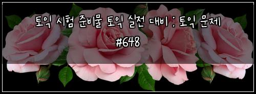 토익 시험 준비물 토익 실전 대비 : 토익 문제 #648