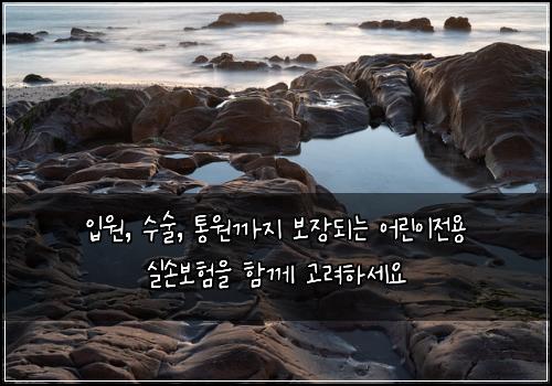 입원, 수술, 통원까지 보장되는 어린이전용 실손보험을 함께 고려하세요