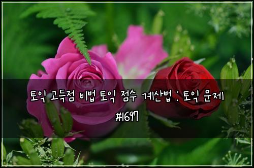 토익 고득점 비법 토익 점수 계산법 : 토익 문제 #1697