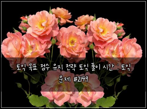 토익 목표 점수 유지 전략 토익 풀이 시간 : 토익 문제 #2149